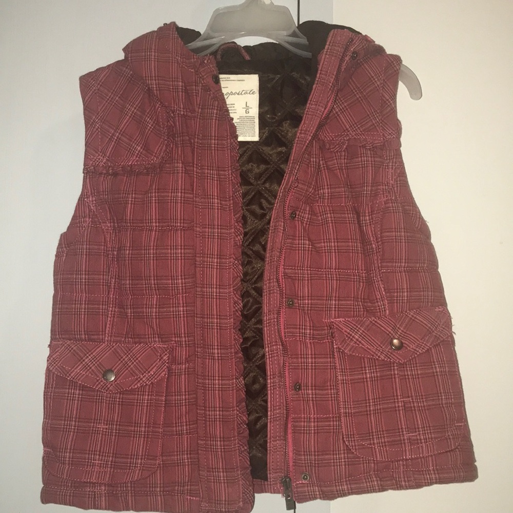 Large Pink Plaid Vest